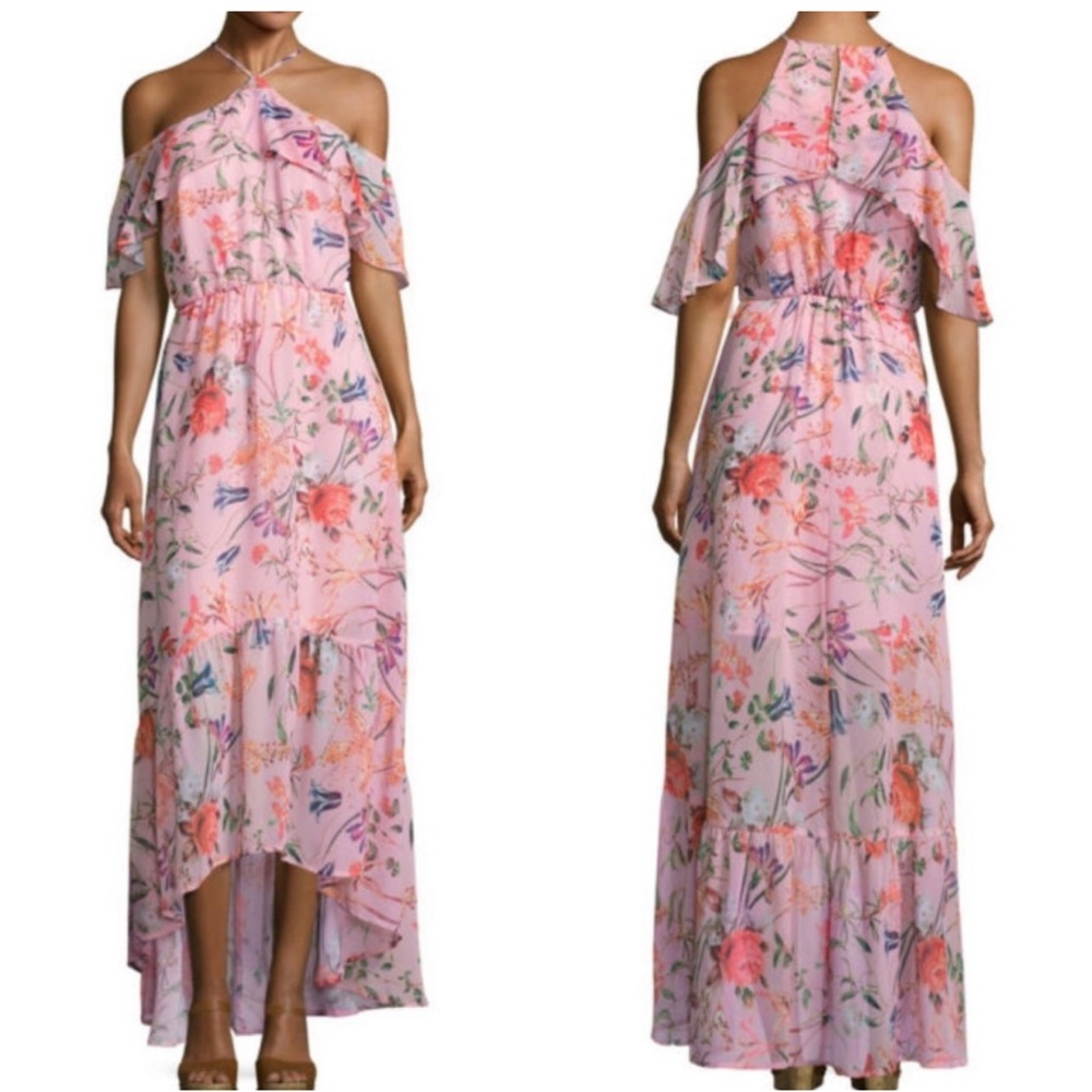 NWT Belle + Sky Floral Cold Shoulder Maxi Dress PM